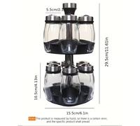 TEMU Organizador de Especias Giratorio con Base, Botellas de Especias, Soporte de Capa, 12 Botellas