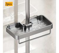 TEMU Organizador de estante para ducha sin taladro para el baño, diseñado para sostener jabón y champú, junto con otras adiciones
