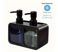TEMU Organizador de Fregadero 4 en 1 con Dispensador , Portaesponja y Soporte para Cepillo, Juego de Plástico Separado, Sin Necesidad de Electricidad