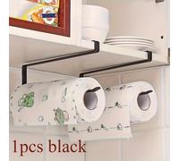 TEMU Organizador de Papel de Cocina, Gabinete Sin Perforaciones, Soporte para Rollos de Papel, Estante de Almacenamiento, Film Transparente para Papel de Cocina, Organizador de Paños