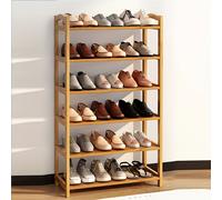 TEMU Organizador de zapatos de bambú de 1 pieza y 6 niveles, estante de almacenamiento multifuncional para , armario, entrada - Capacidad para 18 de zapatos, no requiere electricidad