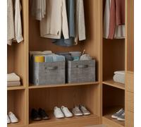 TEMU Organizador, organizador de armario, plegable, cesta de tela de 3 piezas, 40 x 30 x 24 cm con asa y ranura para etiquetas, adecuado para dormitorio y salón