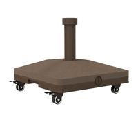 TEMU Outsunny Base para Sombrilla con Ruedas, 2,5 kg, Soporte de Parasol de HDPE, Pie para Sombrilla con Postes Ø22 mm a Ø38 mm, Rellenable de Arena 18 kg o Agua 16 kg, para Jardín, Patio, , Marrón
