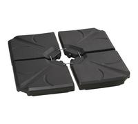 TEMU Outsunny Base para Sombrilla de 4 Piezas Soporte para Parasol Rellenable con Arena 72 kg o Agua 56 kg para Jardín Patio Negro