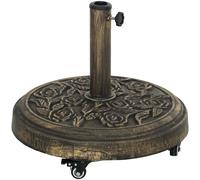 TEMU Outsunny Base para Sombrilla Redonda Soporte para Parasol con Ruedas Pie para Sombrilla Relleno de Cemento Peso 21 kg para Jardín