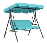 TEMU Outsunny Columpio de Jardín Exterior de 3 Plazas, Balancín de Jardín Exterior con Techo Ajustable y de Acero, para , , Patio, Carga 240 kg, 172x110x153 cm, Verde