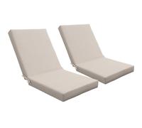 TEMU Outsunny Conjunto de 2 cojines para silla de jardín con respaldo y relleno de 8 cm, 112L x 51A cm, beige