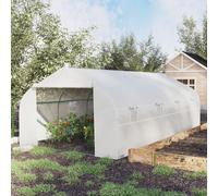 TEMU Outsunny Invernadero de Jardin 6x3x2 m Tipo Tunel para Cultivo Plantas Verduras con 8 Ventanas Transpirables y Puerta Enrollable con Cremallera Acero