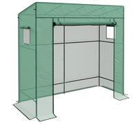 TEMU Outsunny Invernadero Pequeño Invernadero de Exterior con Ventanas de Malla y Puerta con Cremallera Invernadero para Tomates Plantas Flores 196x77x197 cm Verde