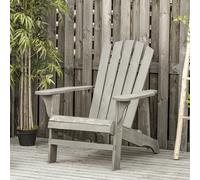 TEMU Outsunny Silla Adirondack Silla de Jardín con Asiento Extra Ancho Carga 150 kg para Patio 78x89x88 cm