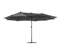 TEMU Outsunny sombrilla 4,55x2, para y jardín con manivela manual y estructura metálica estable,