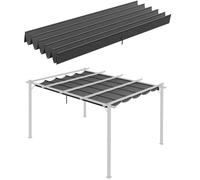 TEMU Outsunny Techo de Pérgola 3, 5x2, 6 m Techo de Repuesto Retráctil para Sombrilla Toldo de Tela para Cenador Jardín con 10 Orificios de Drenaje