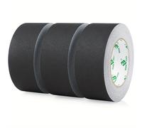 TEMU PACK 3 Rollos Cinta Adhesiva Negra, 48Mm X 20Y, Cinta Adhesiva Negra Sin Residuos, No Reflectante, Cinta de Alambre Negra Fácil de