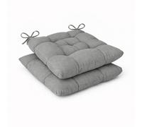 TEMU Pack de 2 Cojines para Silla - 40 x 40 x 5 cm, con Cintas de Sujeción y Relleno , Uso Interior y Exterior.