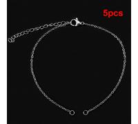 TEMU Pack de 5 Cadenas Cubanas O-Link de Acero Inoxidable de 20 cm con para Extensión, Cadena Artesanal a para Accesorios DIY