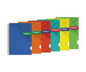 TEMU Pack de 6 blocs Campus Cuadernos A4 Cuadricula 4mm Plastico Polipropileno 80 hojas 90g perfectos para uso escolar oficina y hogar Colores Surtidos