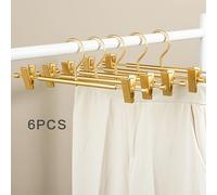TEMU Pack de 6 Colgadores de Pantalones de Aluminio con Clips, Colgadores Antideslizantes y Sin Marcas para Uso en el Hogar