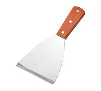 TEMU Pala para freír de acero inoxidable, raspador liso con mango de madera, pala para pizza, pala para , pala diagonal, utensilios de cocina, accesorios de cocina grandes
