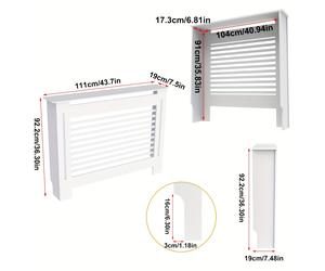 TEMU Panel de mueble para cubrir radiador extragrande de 92 cm/27" - - De pie, para radiadores /verticales, panel con puerta, estante y con almacenamiento, de montaje