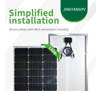 TEMU Panel Solar 120W Cable Solar 900mm Vida Útil de 10 Años Solar Monocristalina 12BB 18V para Carga de Batería 12V