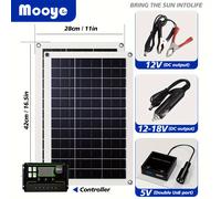 TEMU Panel Solar Mooye 2X50W, Portátil y , con Controlador de 60A, Soporta Carga por Puerto USB, Ideal para Viajes al , Camping, Picnic, Montañismo