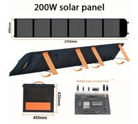 TEMU Panel solar portátil de W con PD, solar monocristalino, panel solar plegable de able adaptador MC4, cargador solar para estación de energía, autocaravana, camping, sin red
