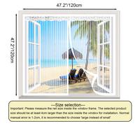 TEMU Pantalla magnética para ventana, pantalla de poliéster para puerta y ventana, cierre magnético para mantener alejados mosquitos e insectos - Blanca