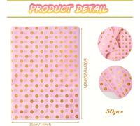 TEMU Papel de Seda Rosa con Dorados, 25 o 50 Hojas 20x14 Pulgadas, Papel para Envolver Regalos, Bolsas de Regalo, , , Baby Shower y Manualidades DIY