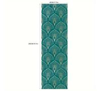 TEMU Papel Tapiz Adhesivo con Líneas Curvas Verdes, No Dorado, Impermeable, Removible, Hermoso Mural, Decoración del Hogar, de Pared, Decoración de Pared, 17.7In X 6.5Ft X 1pc