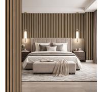 TEMU Papel Tapiz Autoadhesivo de Espuma con Rayas de de Madera, Adhesivo de Pared, Diseño de Cojín , , Reduce el Eco para Dormitorio, , de TV, Entrada, Decoración de Pared de para Cafetería