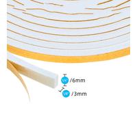 TEMU Paquete de 1/2/3 Rollos de Burlete para Puerta, Cinta Adhesiva de Neopreno de Espuma de Densidad, Burlete de Goma Adhesivo para Puerta, Aislamiento de Ventanas