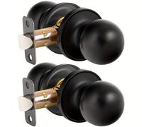 TEMU Paquete de 1/2, Manija para Puerta de , Manijas de Puerta Negro Mate, Manijas de Puerta sin Llave para Puertas Interiores, Pasillo, Armario y Más, Sin Manija de Puerta con Cerradura