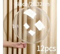 TEMU Paquete de 12 globos de helio/aire transparentes pre-estirados de PVC de 8 pulgadas, superficie adecuada para fiestas temáticas, decoraciones reutilizables, ideal para Navidad, , fiestas de