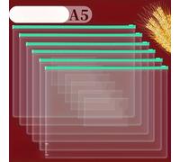 TEMU Paquete de 13 carpetas A5 transparentes, carpetas de almacenamiento gruesas para exámenes de , organizador de documentos de oficina, bolsa lateral duradera