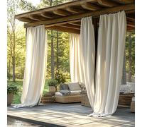 TEMU Paquete de 2 cortinas para exteriores, transpirables, de lujo y modernas, fibra que , cortinas decorativas con bolsillo para barra, adecuadas para , porche, gazebo, , uso en todas