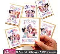 TEMU Paquete de 24 tarjetas de divertidas con diseño de K-Pop, tarjetas de únicas como regalos para familiares y , tarjetas de felicitación elegantes con diseños -Pop para celebraciones de