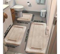 TEMU Paquete de 3 Alfombrillas de Baño de Absorción | Alfombrillas Antideslizantes de Poliéster para Piso de Baño, Bañera y Ducha, Cómodas y Suaves, Adiciones Decorativas para el Piso del Hogar de