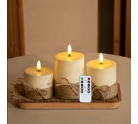 TEMU Paquete de 3 velas estilo cuerda de , velas LED con mecha 3D con tema de amor y control remoto, 3 velas sin llama, , adecuadas para Navidad, San Valentín, , , regalos de vacaciones, boda