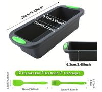 TEMU Paquete de 4 Moldes de Silicona Rectangulares Largos para Hornear, , Tostadas y Moldes para Pasteles, Herramientas de Repostería, Adecuados para Hacer Pan, , Pasteles, Tostadas y Más