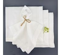 TEMU Paquete de 4 servilletas de tela decorativas de algodón con puntilla de encaje de , servilletas para decoración de mesa de boda