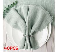 TEMU Paquete de 40 Servilletas de Algodón Gasa cm para de Boda y Navidad, Toalla de Mesa con Diseño Retro