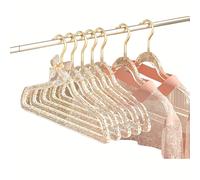 TEMU Paquete de 5 perchas de cristal acrílico transparente, ganchos de plástico para ropa sin marcas con dorada, de almacenamiento para el hogar que ahorra , perchas de cristal con dorada, tendederos