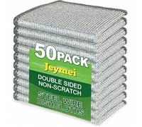 TEMU Paquete de 50 paños de malla antiarañazos - de microfibra ultrafinos para platos, reutilizables y lavables, ideales para la limpieza de cocina, baño, restaurante, seguros para vajilla de metal