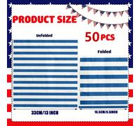 TEMU Paquete de 50 servilletas a rayas azules y blancas, perfectas para cócteles, postres y diversas celebraciones como despedidas de soltera, , fiestas y