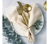 TEMU Paquete de 50 Servilletas Cuadradas de Algodón Puro con Sin Rematar - 12.6" X 12.6" - Perfectas para , Cenas, Cafés y Fiestas Campestres. Servilletas de Tela para Mesa