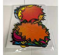 TEMU Paquete de 75 de comic recortadas - Cartulina de diseño múltiple para mensajes y decoraciones DIY, suministros educativos para aula y fiestas temáticas, material de papel con estilo