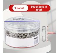 TEMU Paquete de barril de 500 clips de papel de acero inoxidable - Sujetadores de metal gruesos y resistentes al para uso en oficina, y hogar - Duraderos y resistentes a la corrosión