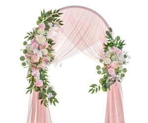 TEMU Par de flores sintéticas para adornar de boda, ideales para letreros de bienvenida y adornos de , así como para la decoración del hogar y el jardín al