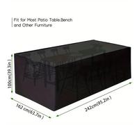 TEMU para Muebles de Jardín - Resistente a los Rayos UV, Larga Duración - Ideal para Sofá, Mesa y Sillas de Ratán para Exteriores - Rectangular, Protector de Poliéster Oxford de Calidad