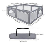 TEMU Parque de juegos con malla transpirable, parque para bebés con puerta para gatear, adecuado para uso en interiores y exteriores